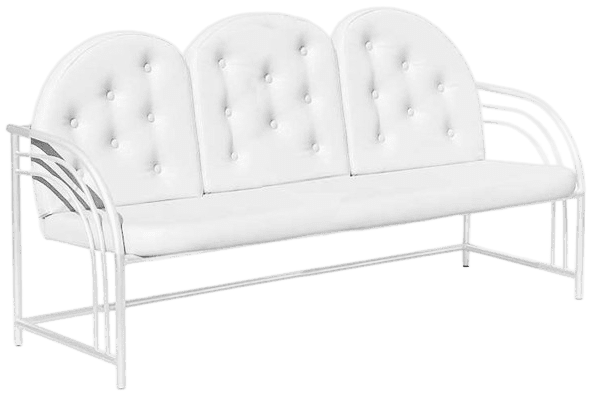 Купить диван для ожидания с пуговицами Д04, со спинкой, 3-х местный - цвет Dollaro White с доставкой по России